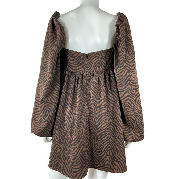 Lovers And Friends 'Fai' Brown Polyester Mini Dress Size M - Picture 3 of 4